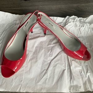 Kitten Heels Slingback Red Brand New